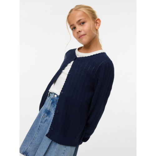 VERO MODA GIRL Cardigan Newlex Pointelle Navy Blazer