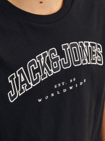JACK & JONES T-shirt Varsity Black Loose