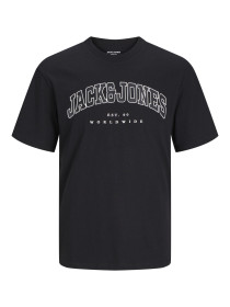 JACK & JONES T-shirt Varsity Black Loose