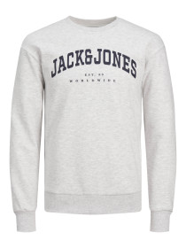 JACK & JONES Sweatshirt Varsity White Melange Loose
