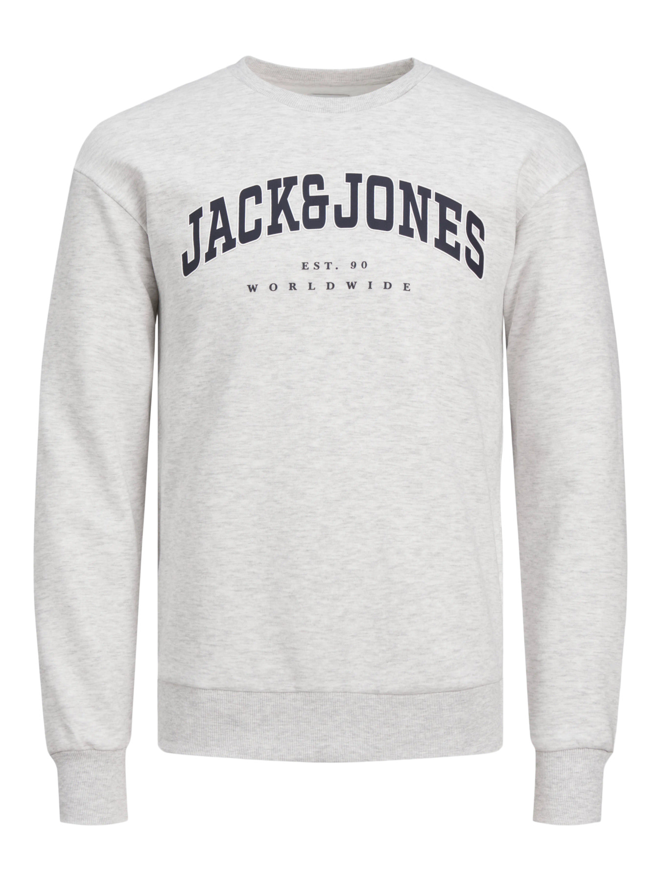JACK & JONES Sweatshirt Varsity White Melange Loose
