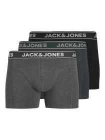 JACK & JONES  3-Pak Bokseshorts Friday Dark Grey Melange