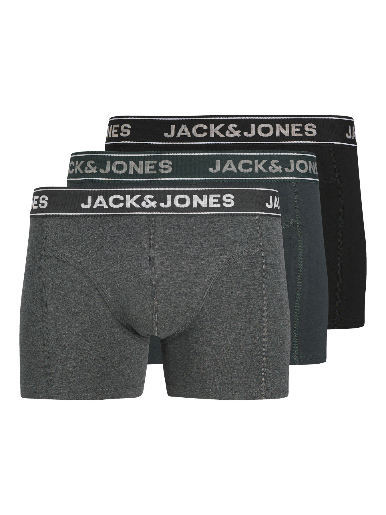 JACK & JONES  3-Pak Bokseshorts Friday Dark Grey Melange