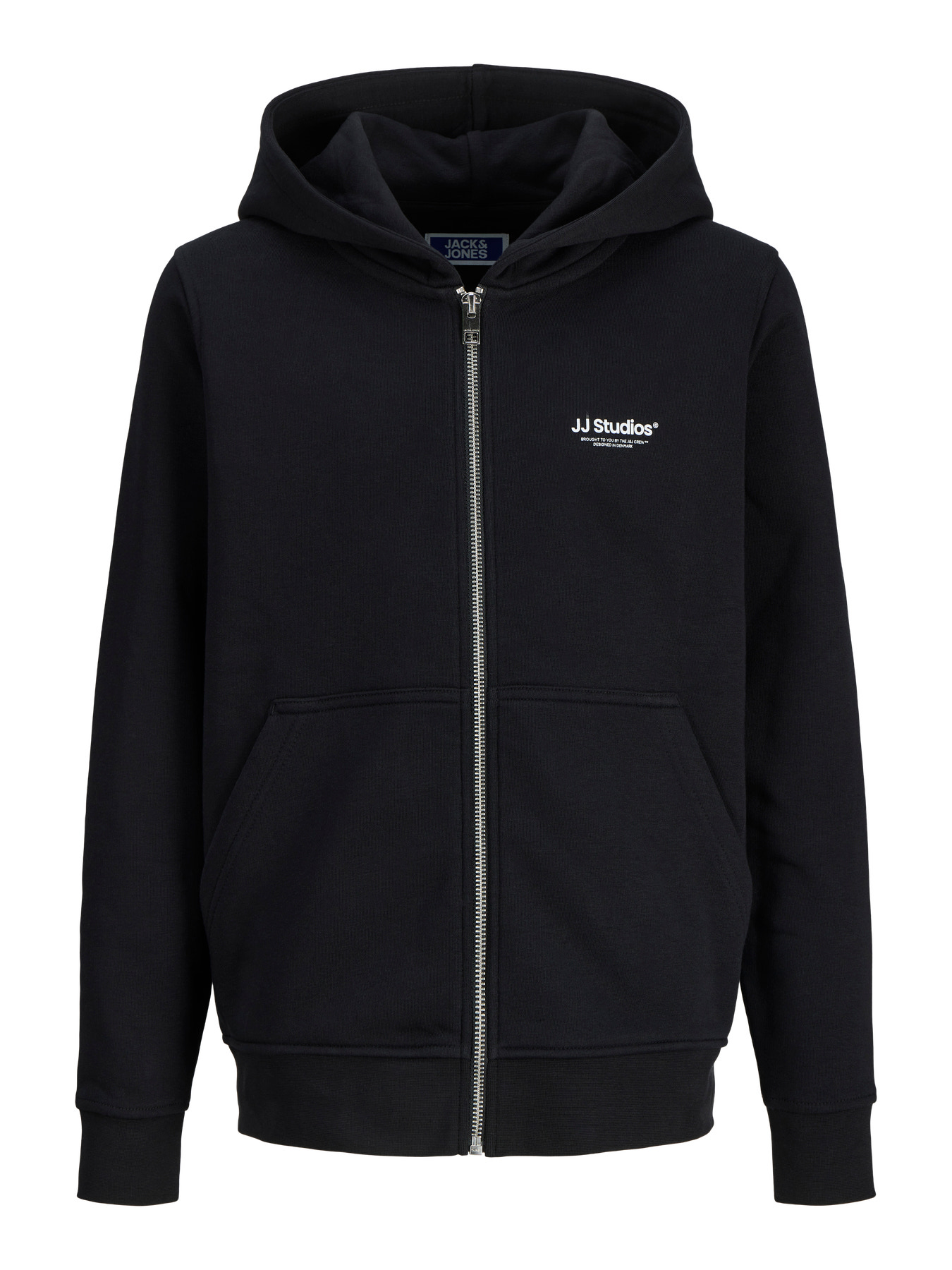 JACK & JONES Zip Hoodie Sweatshirt Black