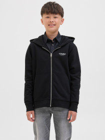 JACK & JONES Zip Hoodie Sweatshirt Black