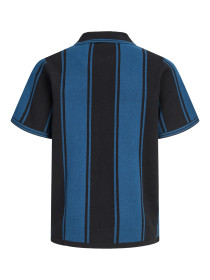 JACK & JONES Strik Polo T-shirt Breeze Black Poseidon