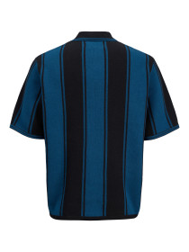 JACK & JONES Strik Polo Breeze Black Poseidon