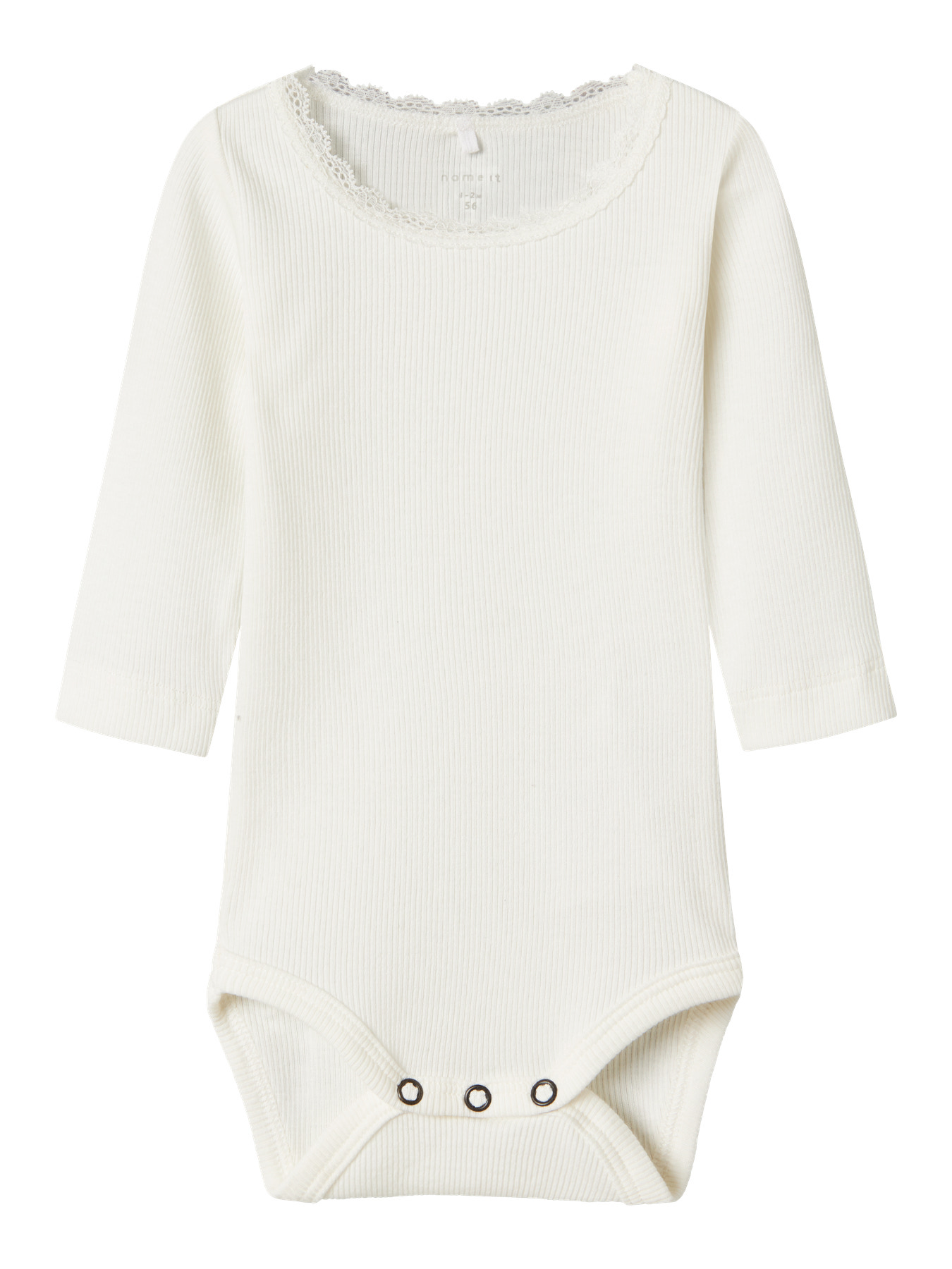 Name It Baby Body Cloud Dancer Med Blondekant - Str. 6m 68cm