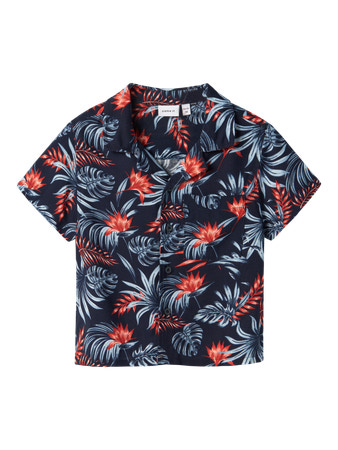 Name It Ferane Kortærmet Skjorte - Navy Blazer Tropical