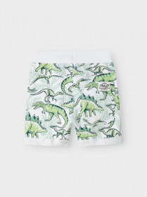 NAME IT Sweat Shorts Vermo Bright White Palm Dino