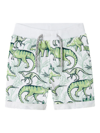 NAME IT Sweat Shorts Vermo Bright White Palm Dino