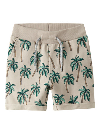 Name It Shorts Beige Med Palmetræer - Str. 2y 92cm