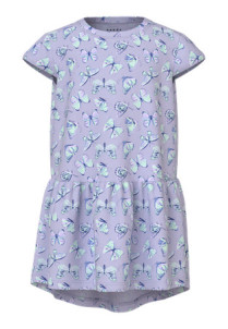 NAME IT Kortærmet Kjole Vigga Purple Heather Butterflies