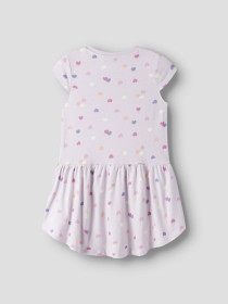 NAME IT Kjole Vigga Lavender Fog Hearts