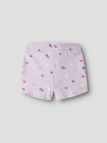 NAME IT Shorts Vigga Lavender Fog Hearts