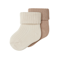 NAME IT 2-Pak Strømper Nugat Antique White Sesame