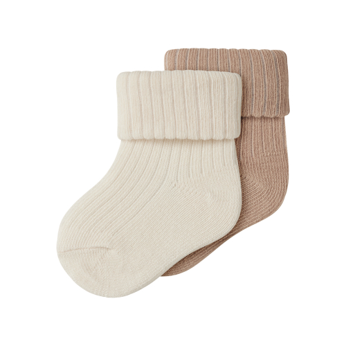 Name It Strømper - 2-pak - NbnNugat - Antique White/Sesame