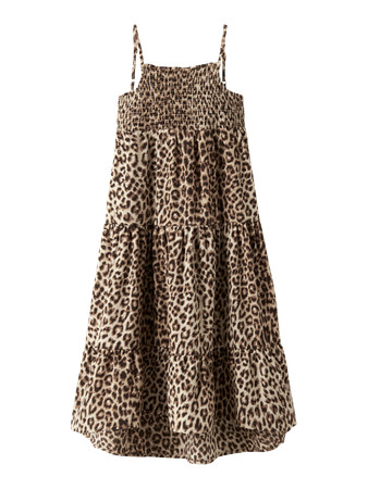 Name It Vinaya Strop Kjole - Black Leopard