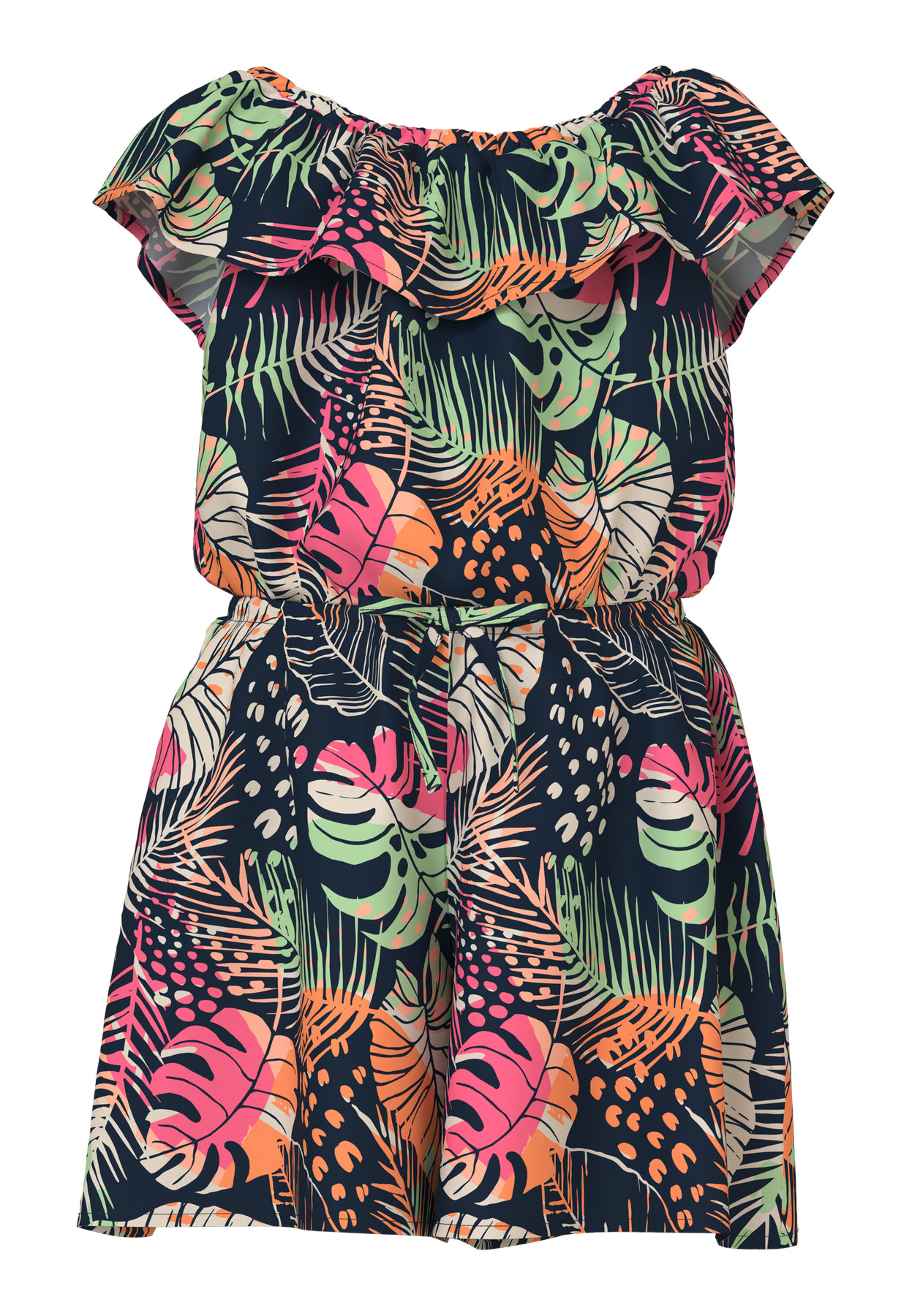NAME IT Kortærmet Playsuit Vinaya Fresh Tropical