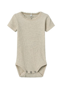 NAME IT Kortærmet Body Kab Peyote Melange