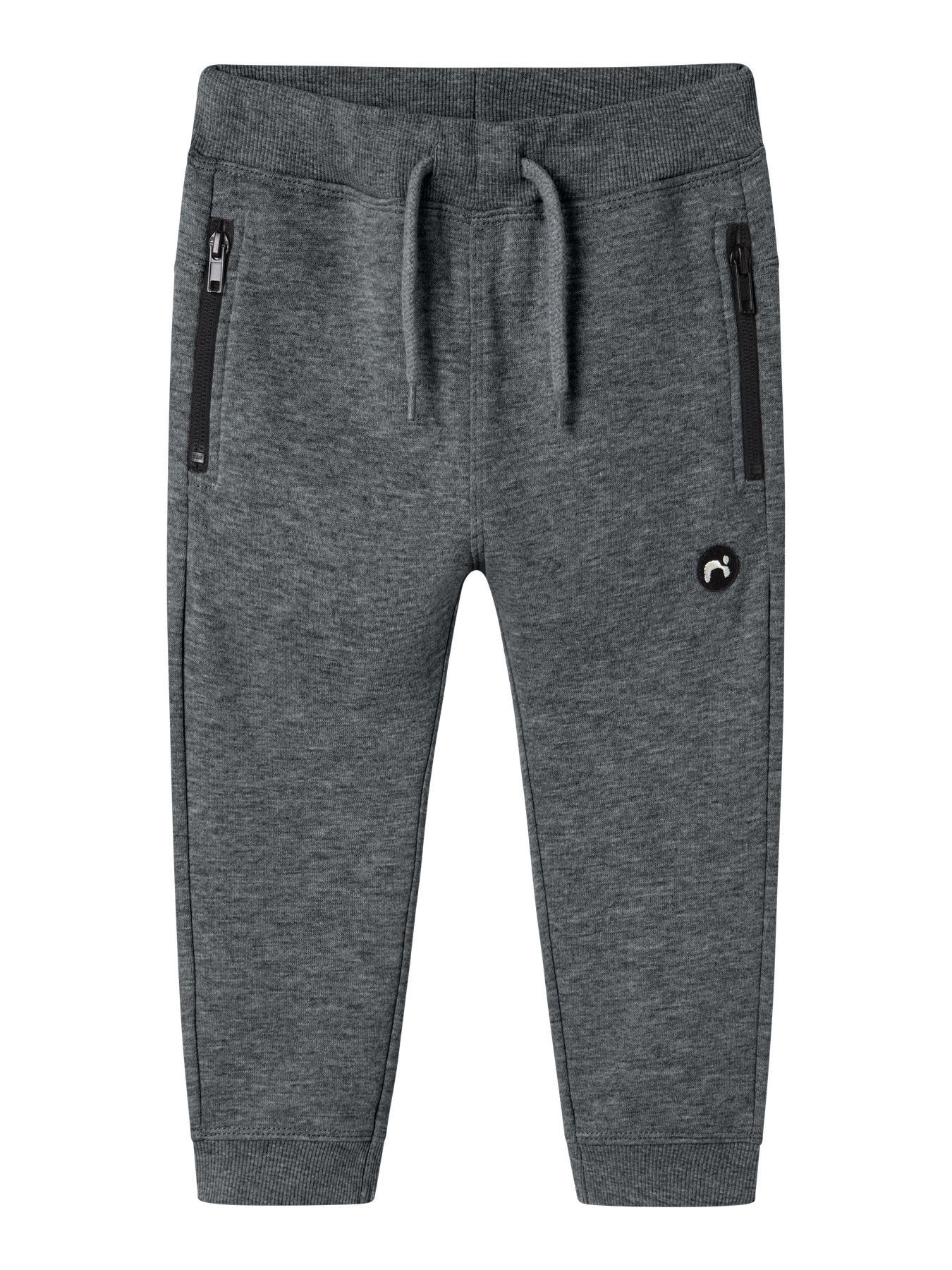 Name It Sweatpants Mørkegrå Melange Med Badge - Str. 2y 92cm