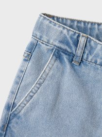 NAME IT Brede Cargo Jeans Rose Light Blue Bleached Denim