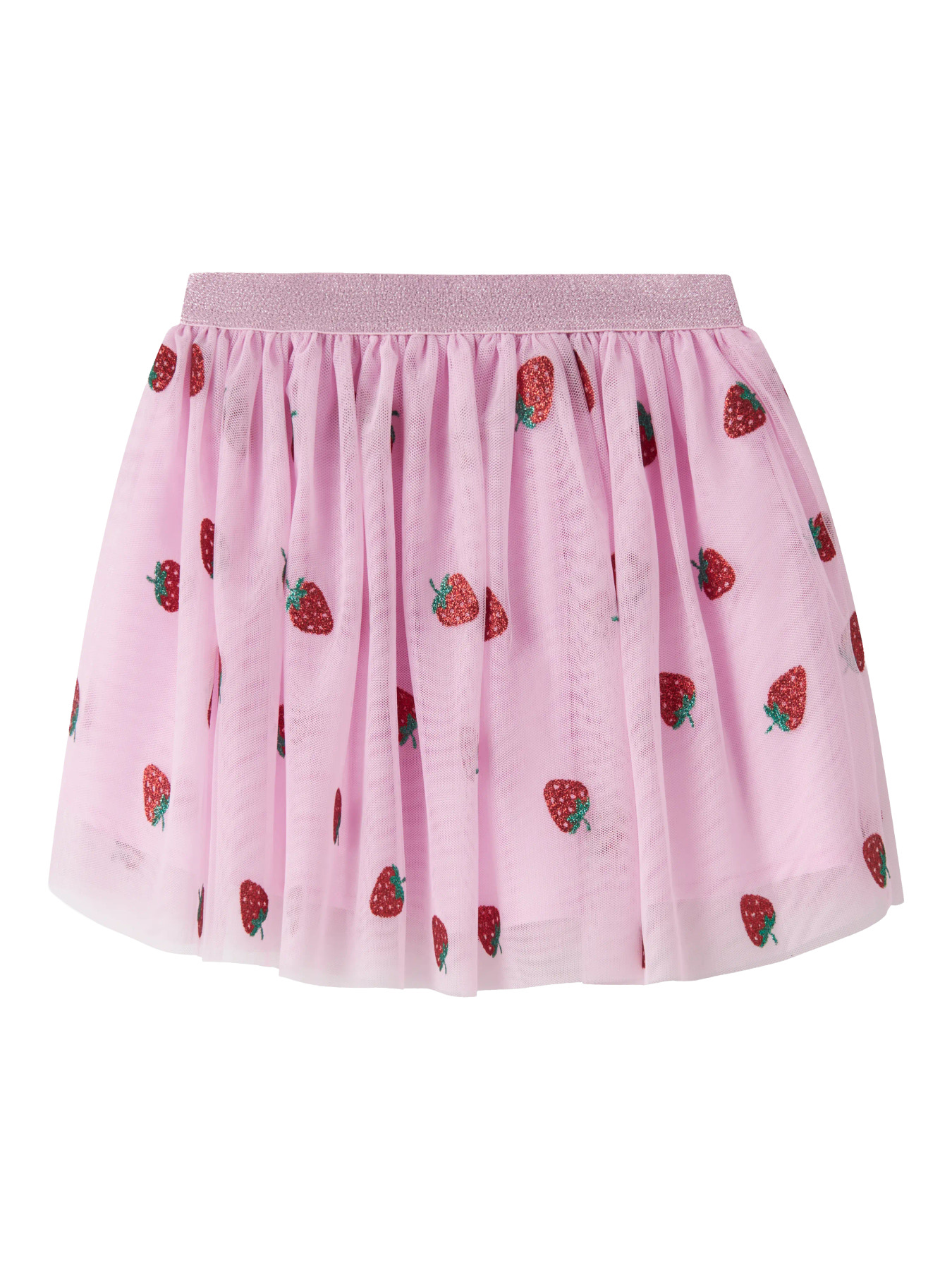 Name It Tylskørt Pirouette Med Glitter Jordbærprint - Str. 6y 116cm