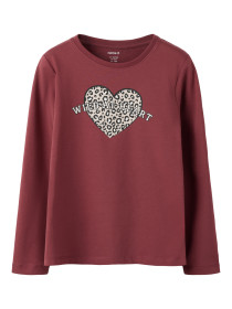 NAME IT Bluse Vix Oxblood Red Wild At Heart