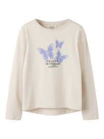 NAME IT Bluse Vix Pumice Stone Dot Butterflies