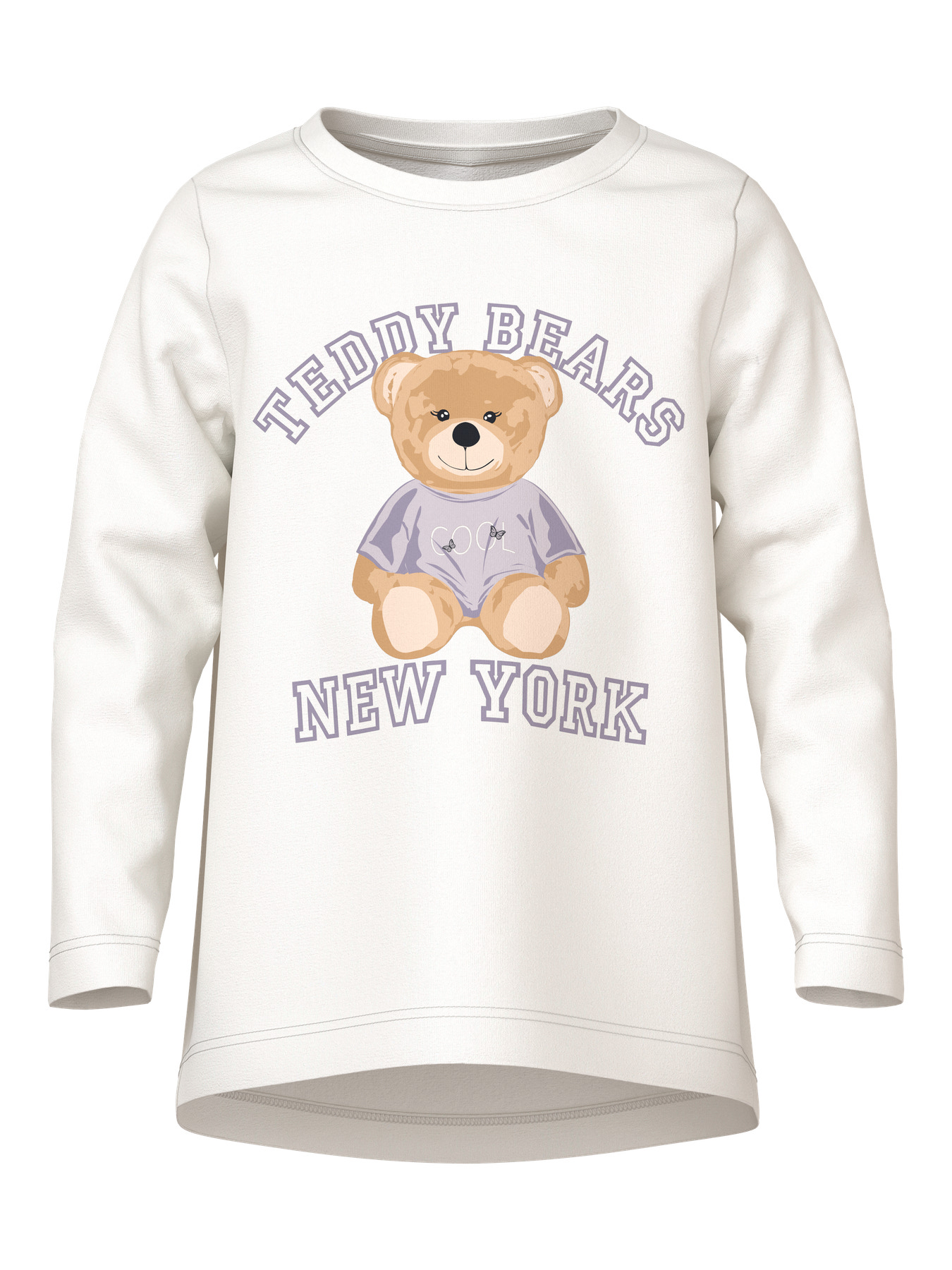 Name It Bluse - NmfViolet - Cloud Dancer/Teddy Bear