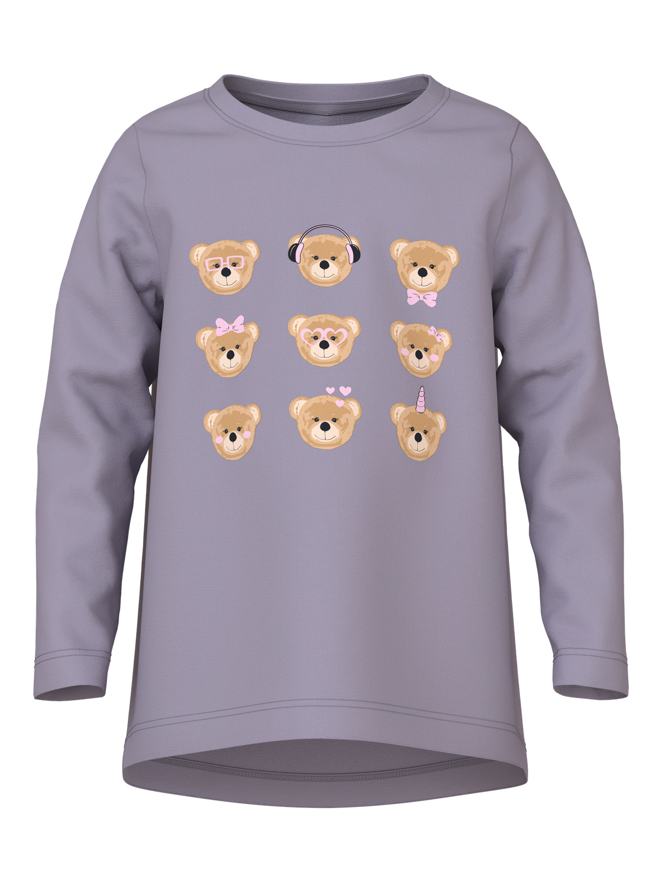 Name it Bluse - NmfViolet - Lavender Gray/3 Teddy Bears