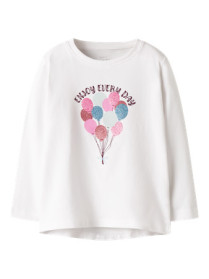 NAME IT Langærmet Bluse Vix Bright White Balloons