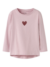 NAME IT Bluse Vix Burnished Lilac Glitter Heart