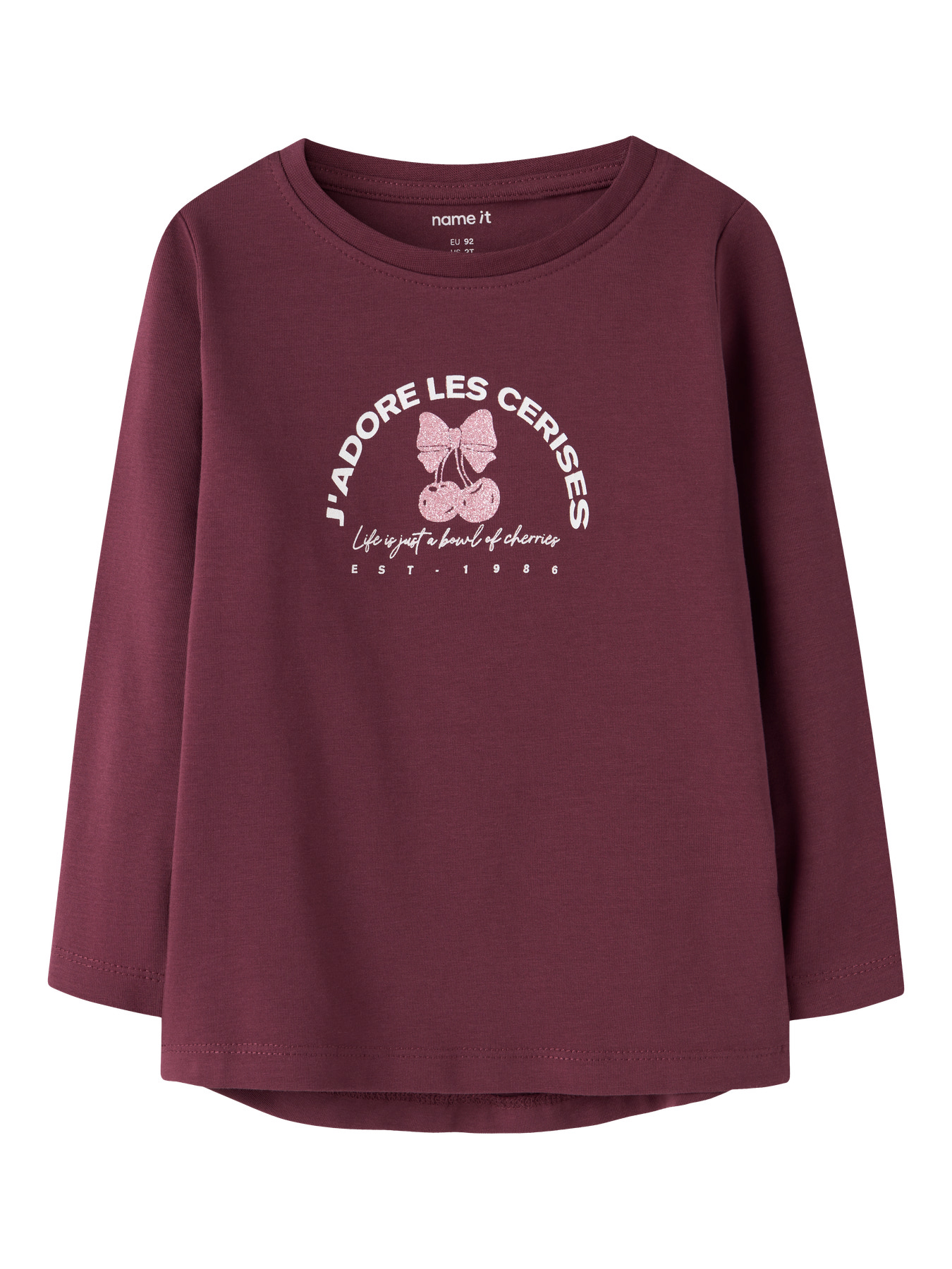 NAME IT Bluse Vix Burgundy Cerises billede