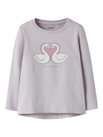 NAME IT Bluse Vix Lilac Marble Swan Heart