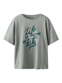 NAME IT T-shirt Vango Slate Gray Bike