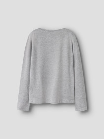 NAME IT Langærmet Bluse Vux Grey Melange Snow