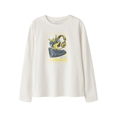 NAME IT Langærmet Bluse Vux Cloud Dancer Gamer