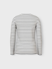 NAME IT Slim Bluse Vemma Grey Melange Cloud Dancer