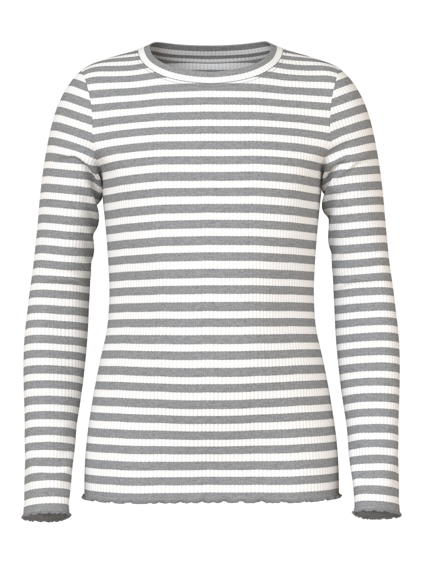 NAME IT Slim Bluse Vemma Grey Melange Cloud Dancer