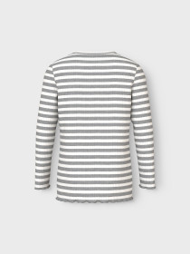 NAME IT Langærmet Bluse Vemma Grey Melange Cloud Dancer