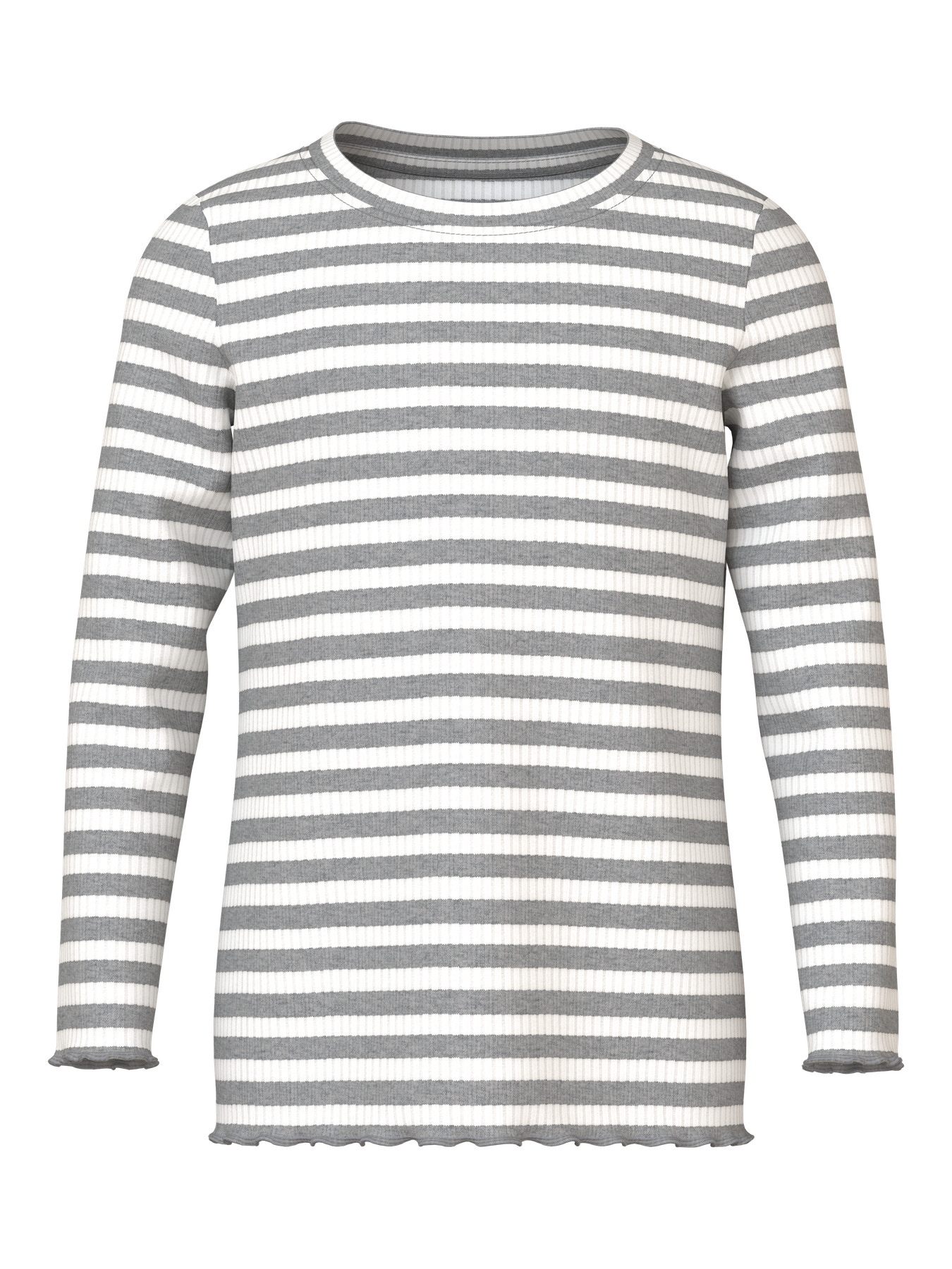 Name It Mini Bluse Grå Melange Med Striber - Str. 3y 98cm