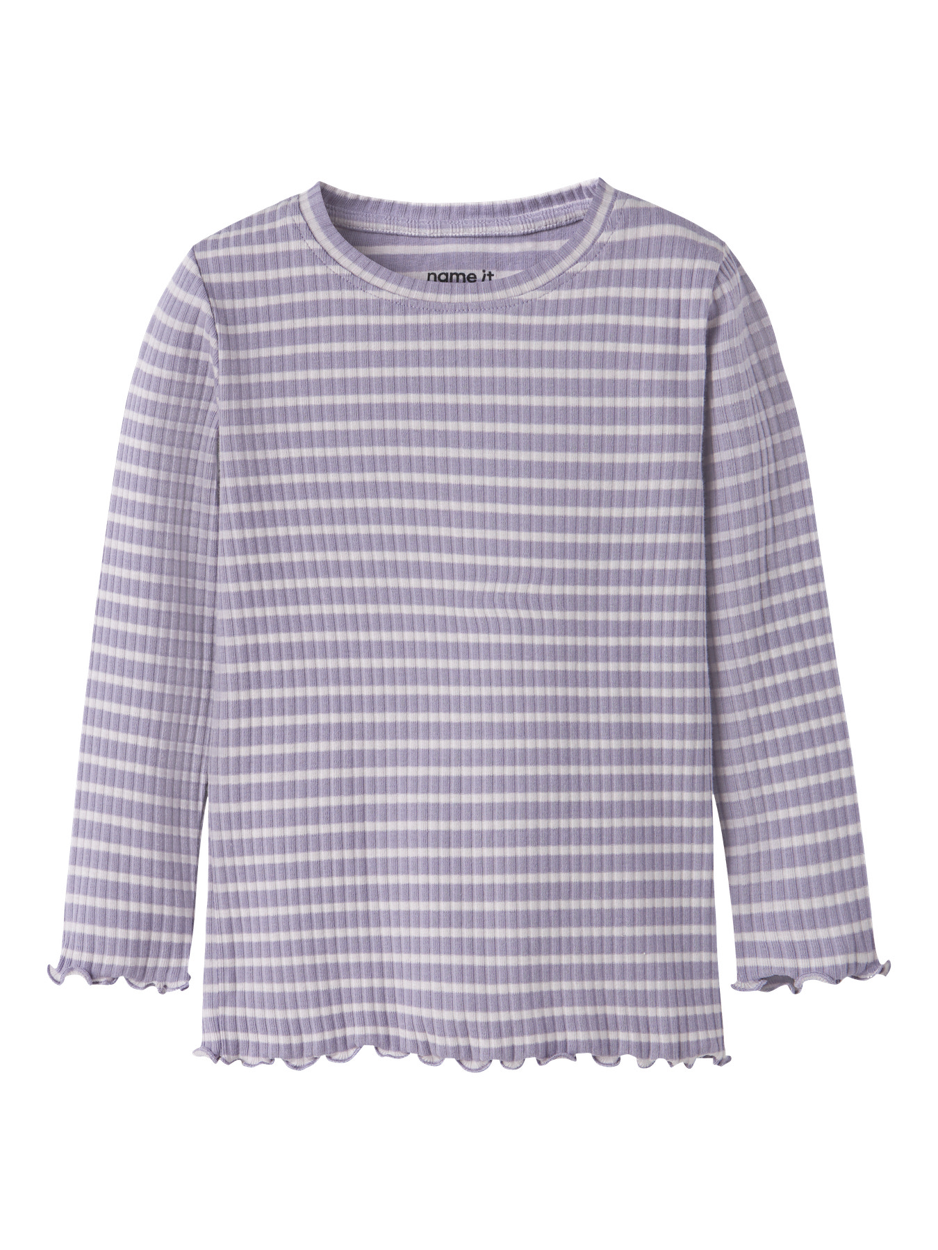 Name It Bluse - Rib - NmfVemma - Lavender Gray/Lilac Marble Stri