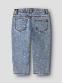 NAME IT Mom Jeans Bella Medium Blue Denim Flower