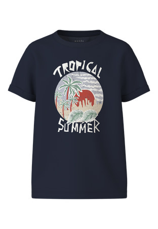 NAME IT T-shirt Vux Navy Blazer Tropical Summer billede