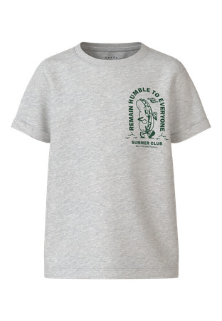 NAME IT T-shirt Vux Light Grey Melange Hotdog