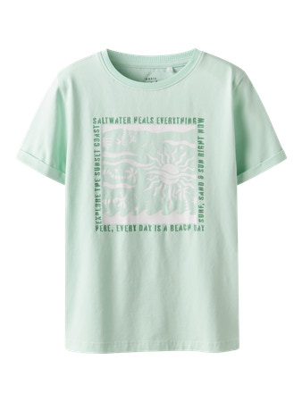 Name It Vux Square Beach T-shirt - Honeydew