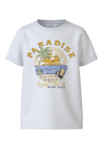 NAME IT T-shirt Vux Bright White Paradise Club