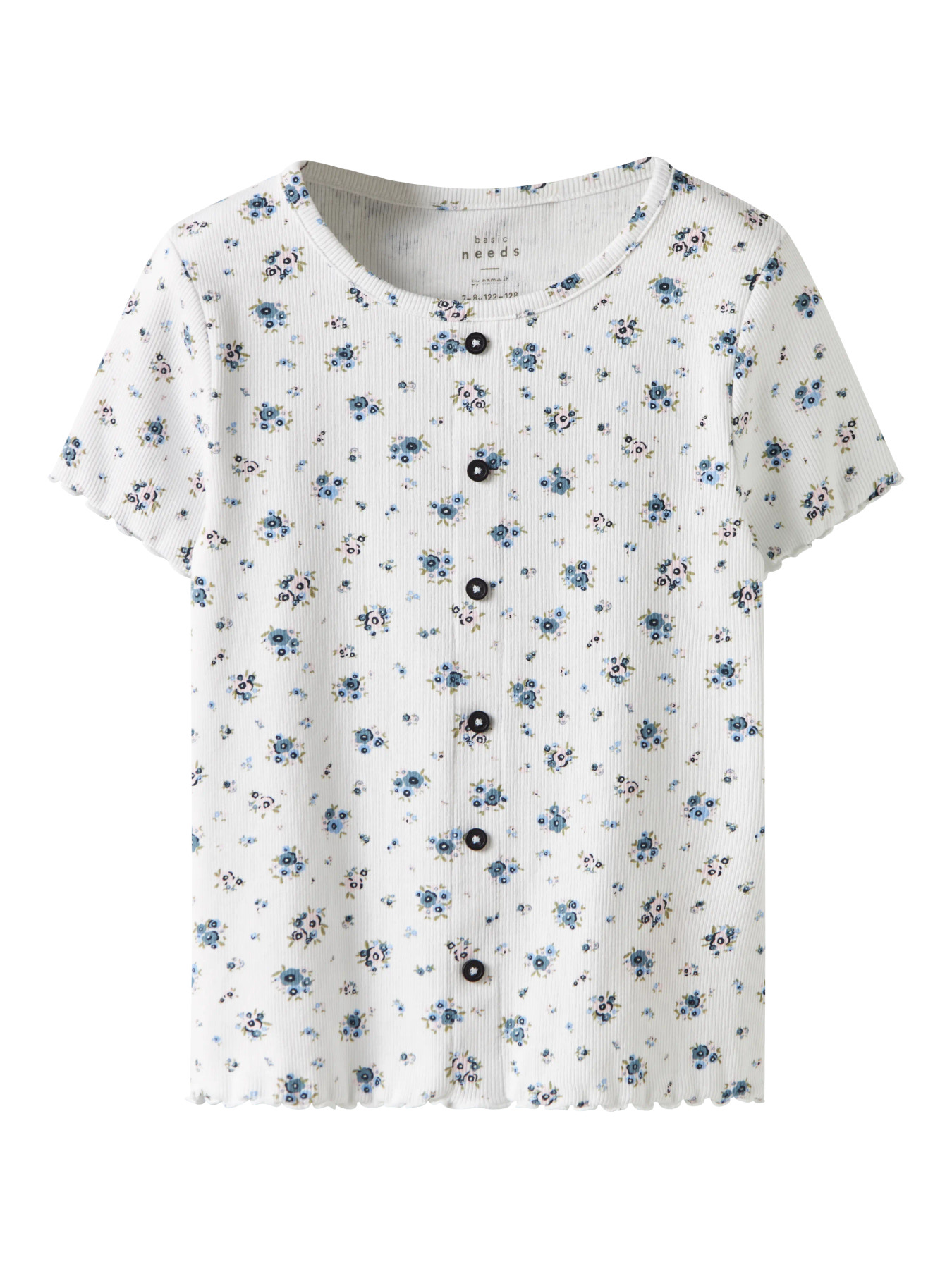Name It T-shirt - Rib - NkfVemia - AOP - Bright White