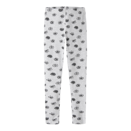 Name It Vivian - Børne Leggings - Grå Melange Flowers - 134